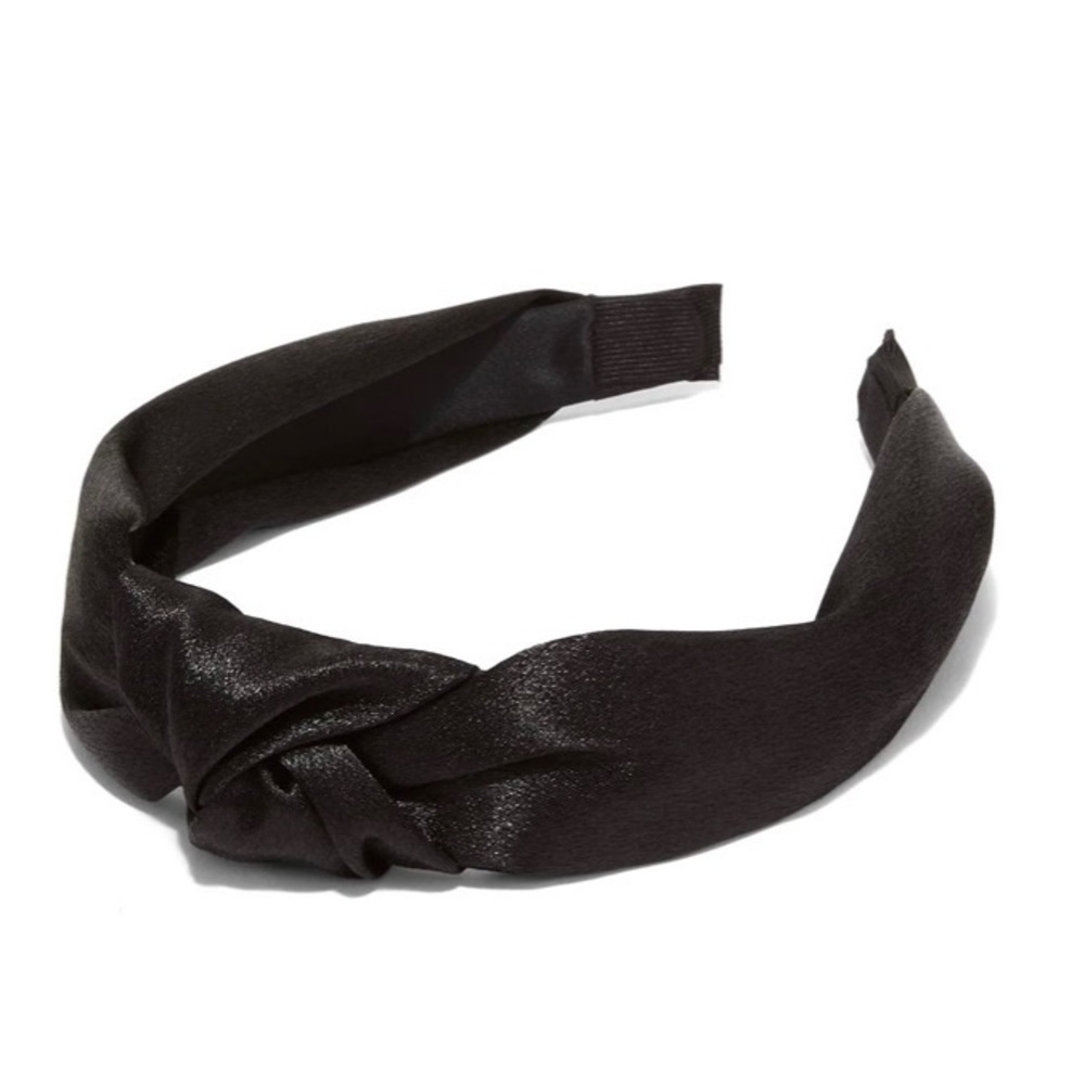 New York & Company Black Knotted Satin Headband